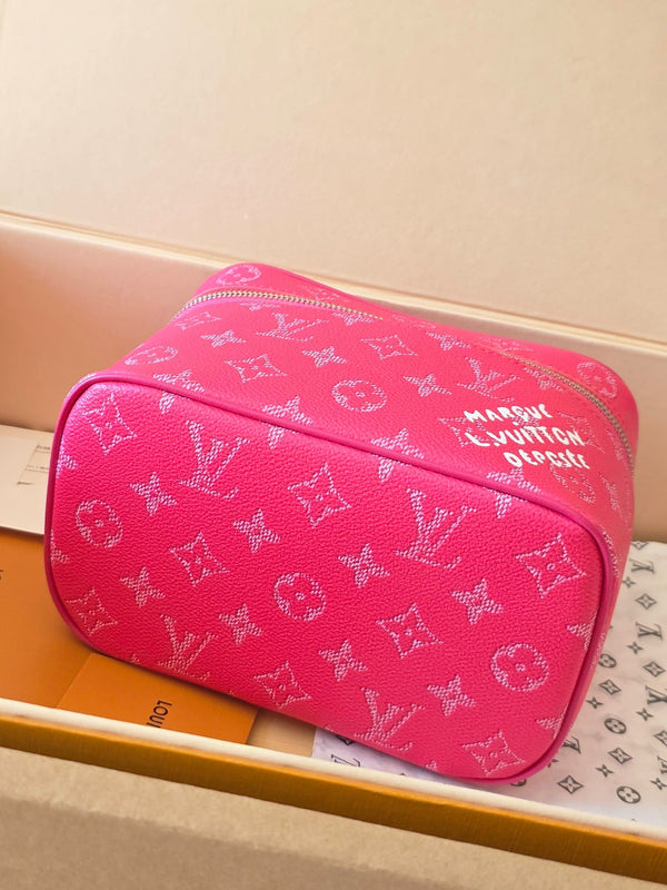 LV Nice Mini Toiletry Bag Rose Red Monogram Canvas 275166