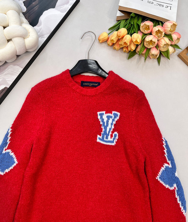 LV Jacquard Four-Leaf Clover Wool Knit Sweater 799494