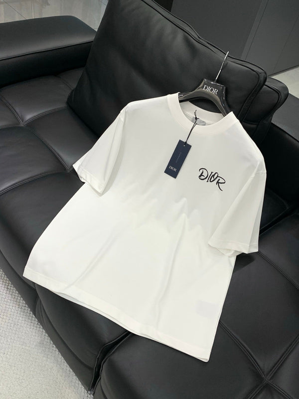 Dior Crew Neck Short-sleeved T-shirt White in Cotton 232887