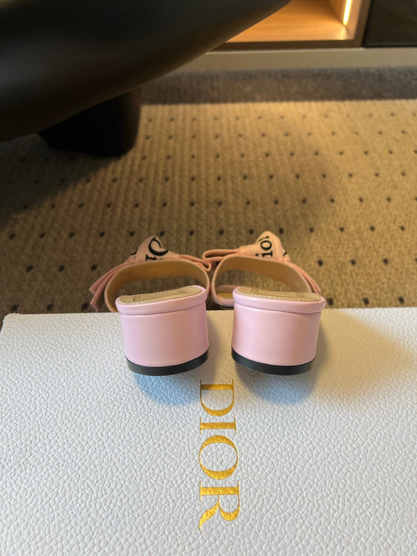 CD 26SS Letter Webbing Sandals 40 Pink in Fabric 789476