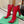 BLC Cagole Knee-High Boots 9.5cm Red Leather 985492