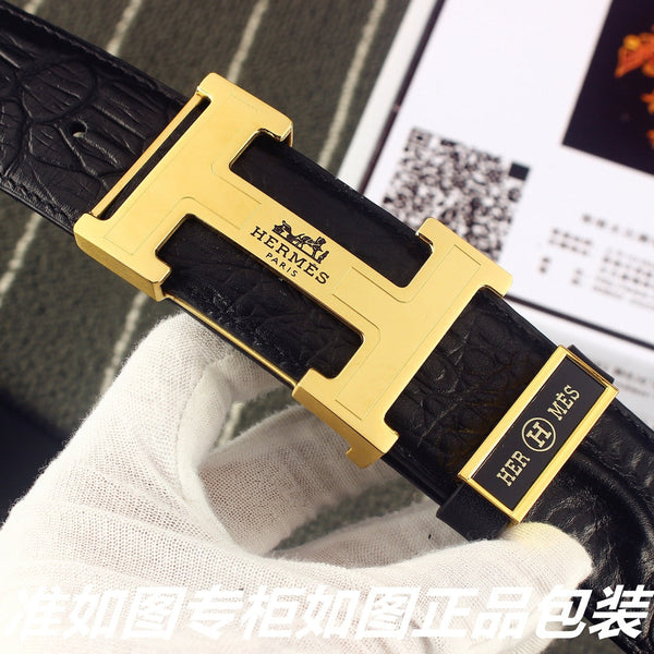HM Original Belt 38mm Black Epsom Gold Buckle 620266