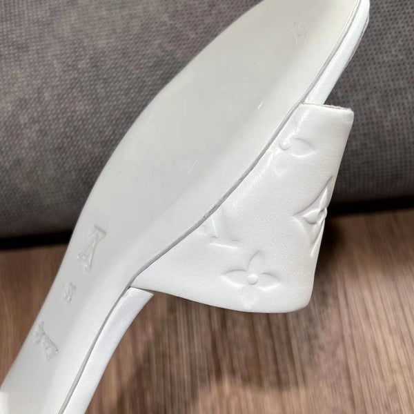 LV Neo Revival Flat Mule 15mm White Cowhide