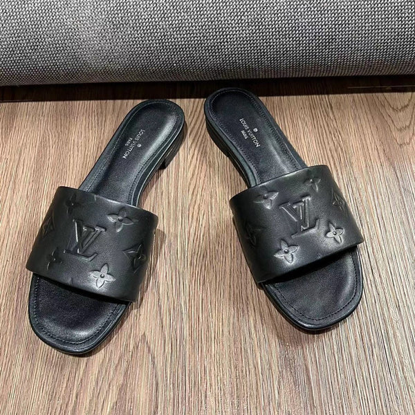 LV Neo Revival Flat Mule 15mm Black Cowhide