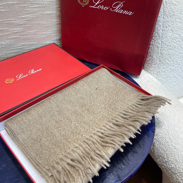 Plain Cashmere Scarf 180 CM In Grey Brown 351620