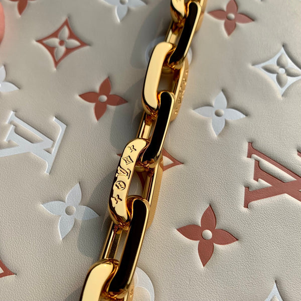 coussin pm 26cm cream red white monogram empreinte calfskin