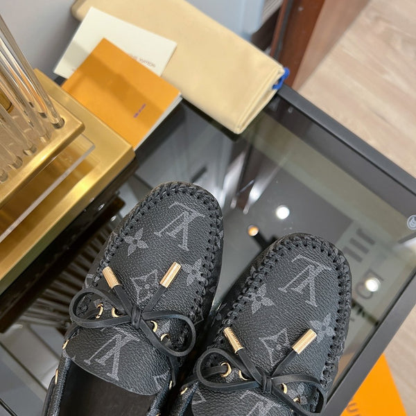 LV GLORIA FLAT LOAFER CLASSIC MONOGRAM BLACK