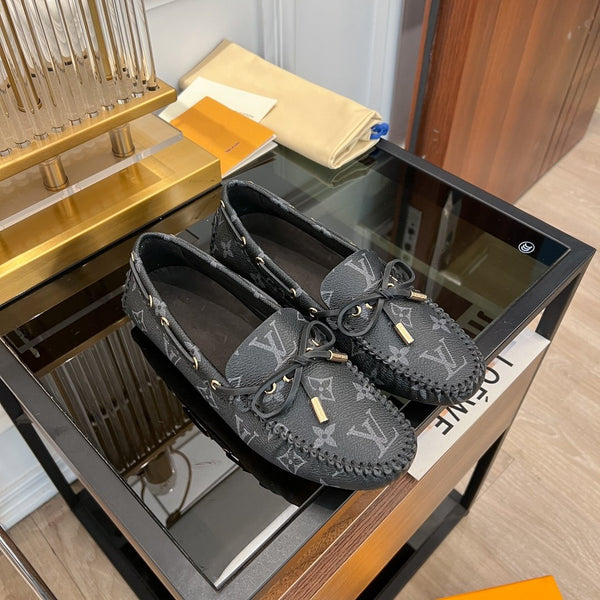 LV GLORIA FLAT LOAFER CLASSIC MONOGRAM BLACK