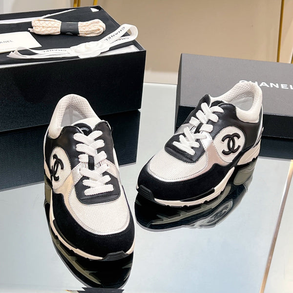 CC Sneaker In Black Mesh Fabric Print Logo 149842