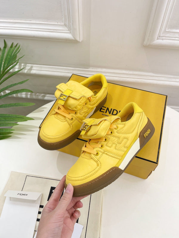 FENDI TRAINER SNEAKER IN CORN YELLOW LAMBSKIN