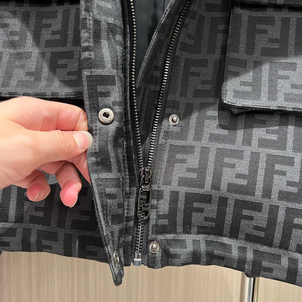 Fendi Short Monogram Jacket Black Polyester