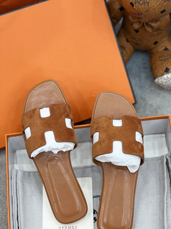 0ran sandal brown suede goatskin