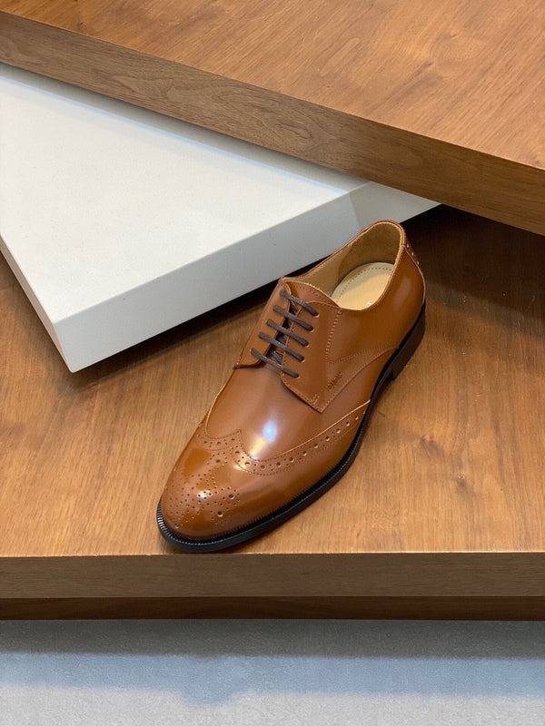 CD POINED TOE LONDON OXFORD TAWNY POLISHED CALFSKIN