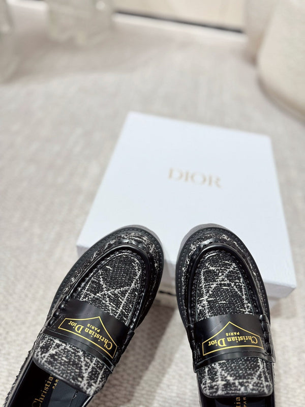 CD Boy Platform Loafer In Black Tweed Fabric 988792