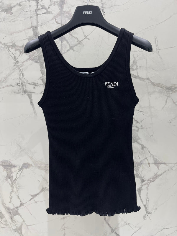 Fendi Knitted Vest Black Cotton