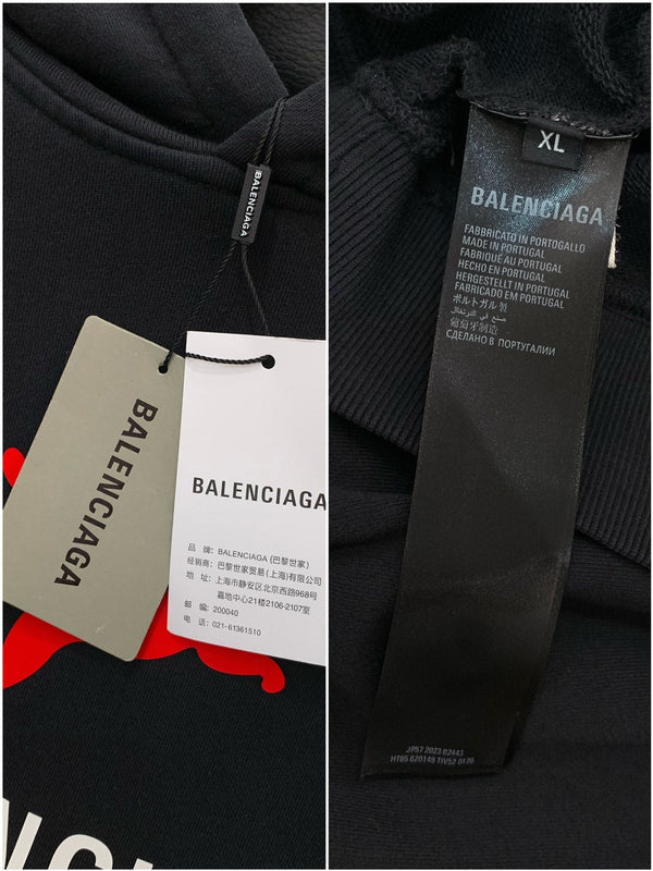 Balenciaga 25 Hoodie Black Cotton 0044