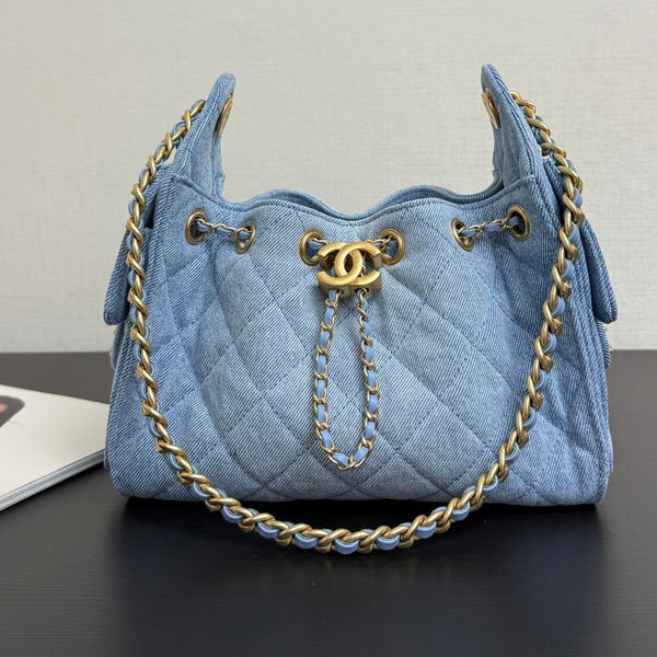 Chanel 25 Hobo Bag 22cm Blue Denim