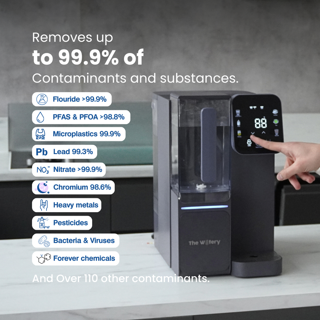 Watery PureHeat RO Dispenser – Osmosi inversa a 4 stadi + Monitoraggio della qualità dell'acqua