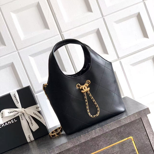 CC SS 2026 Small Shopping Bag Black Lambskin