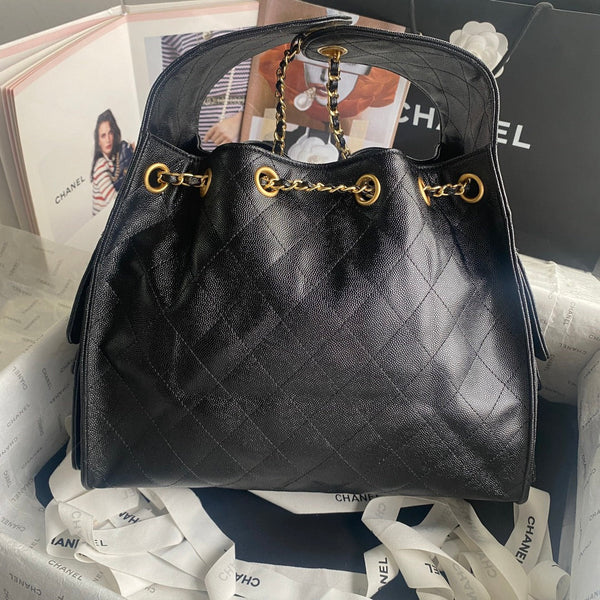 25C Hobo Bag 31cm Black Calfskin