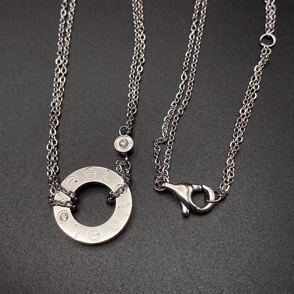 LOVE NECKLACE ADJUSTABLE 2 DIAMOND