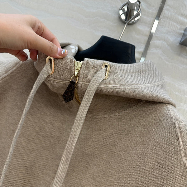 LV 25FW Double Face Open Arm Jacket Beige Wool