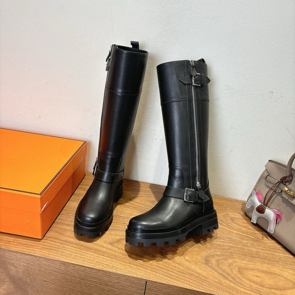 HM Jamie High Boots Black Calfskin