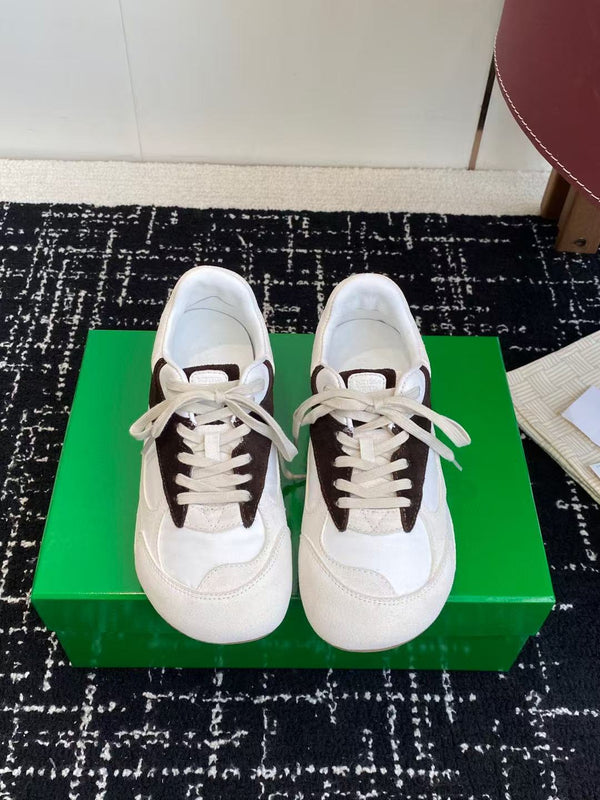 BV Orbit Flash Sneakers White Black Suede
