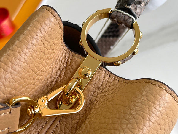 LV Capucines BB 27cm Ginger Yellow Calfskin Premium Python Leather GHW