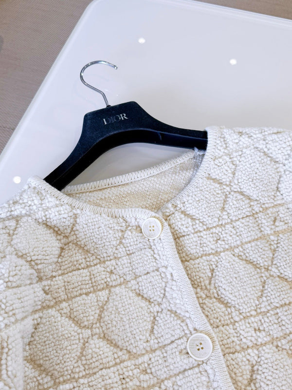 Dior 2025 Alps Cannage Jacket Cream Wool Cashmere