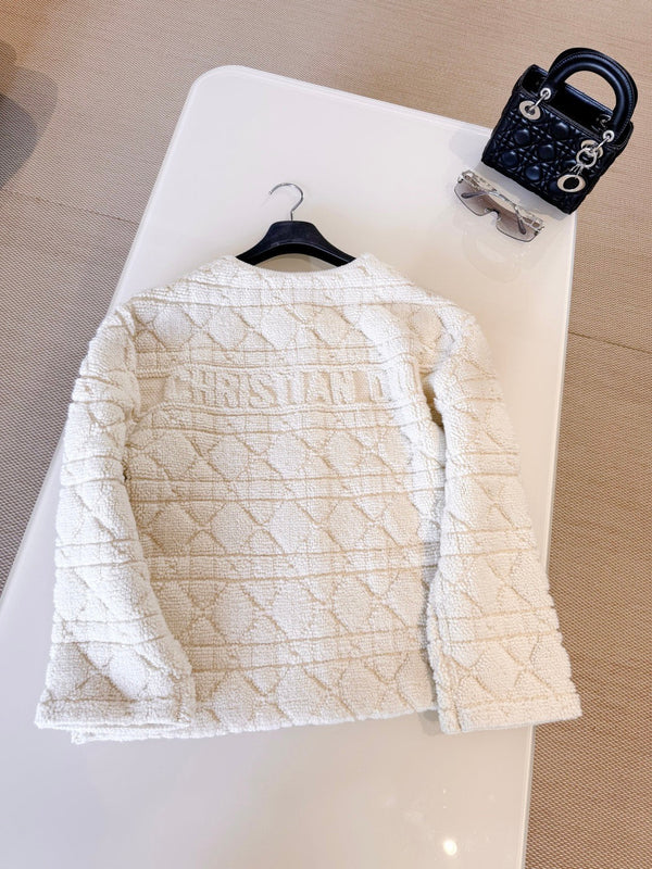 Dior 2025 Alps Cannage Jacket Cream Wool Cashmere