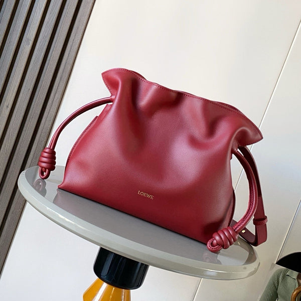 Loew Coil Flamenco Medium Leather Clutch Red Leather