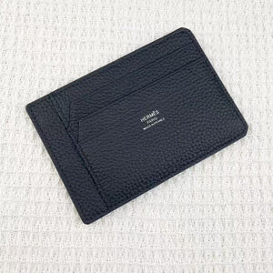 HM Citizen Twill Card Holder Black Calfskin