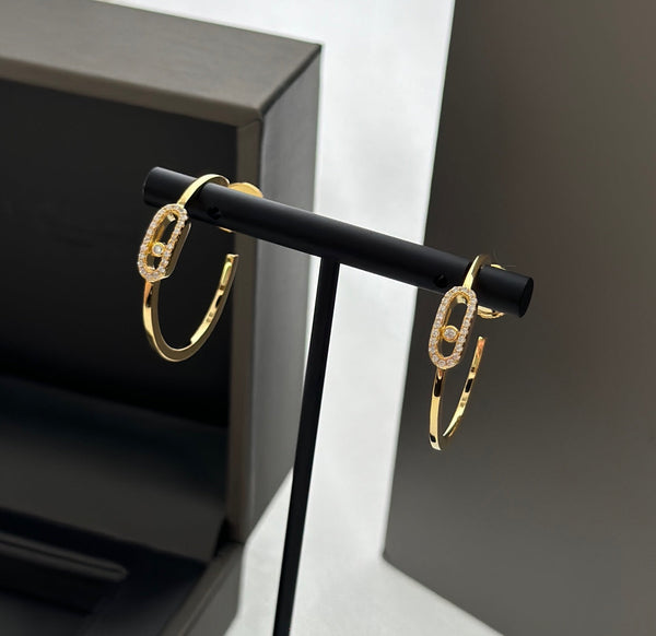 CREOLES MOVE UNO PM DIAMOND EARRINGS