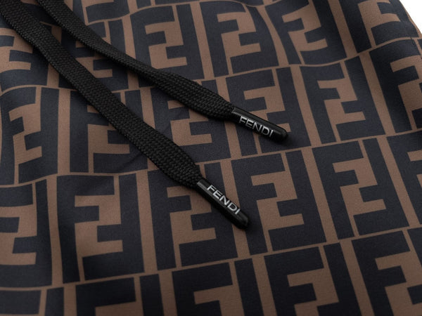 Fend Swim Short in Brown Nylon