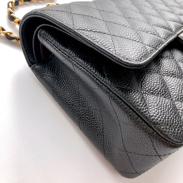 CC CLASSIC FLAP 25CM BLACK CAVIAR GOLD HARDWARE