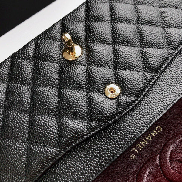 CC CLASSIC FLAP 25CM BLACK CAVIAR GOLD HARDWARE