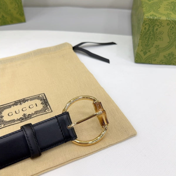 GG BELT CASUAL SQUARE BUCKLE 30MM BLACK LEATHER