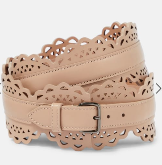 Alaia Belt Beige Soft Cowhide