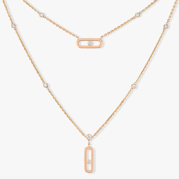 MOVE UNO 2 RANGS PAVED NECKLACE