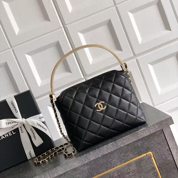 CC 25 Hobo Mini Handle Bag Black Caviar