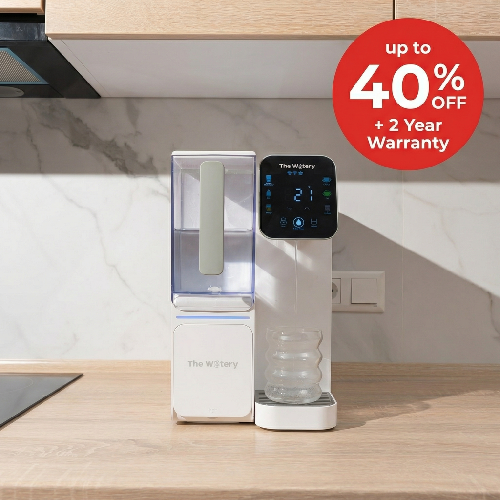 Watery PureHeat RO Dispenser – Osmosi inversa a 4 stadi + Monitoraggio della qualità dell'acqua