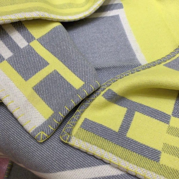 HM Ithaque Blanket Lime Wool Cashmere