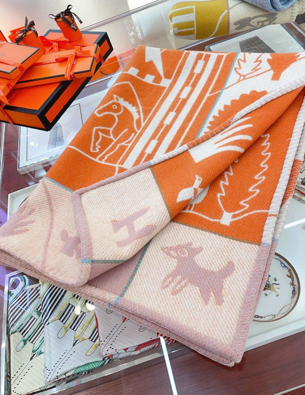 HM Avalon Epopee Blanket Mandarine Wool Cashmere
