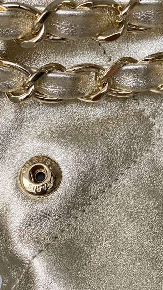 CC Medium Hobo Bag 42 Metallic Gold Calfskin