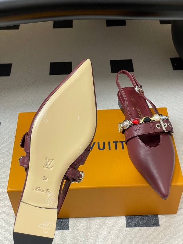 LV 2026 Vibe Slingback Flat Ballerina Cowhide 593439