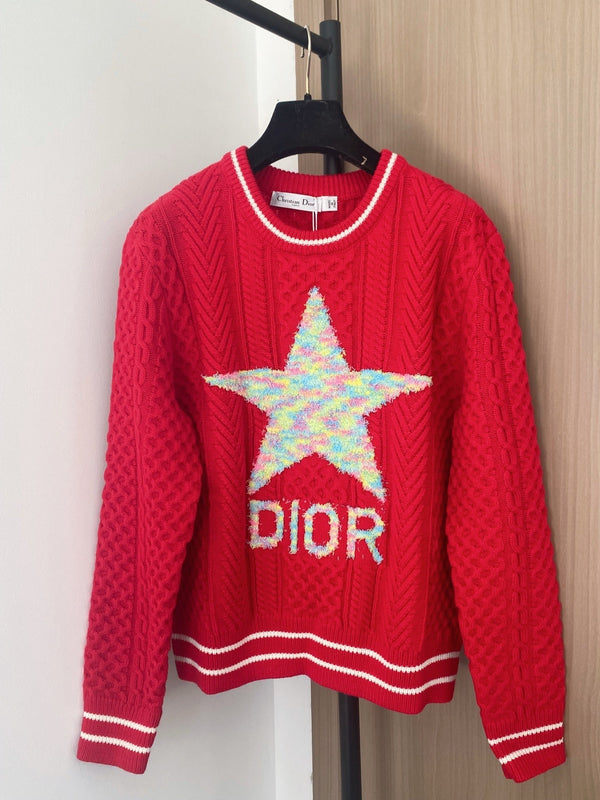 Dior 2025 Star-design Long-sleeve Sweater Wool Cashmere