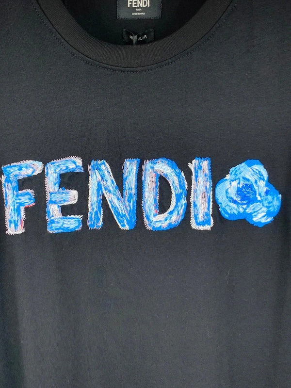 FF 2026 Men's Short-Sleeve T-Shirt Black Blue Cotton 735330