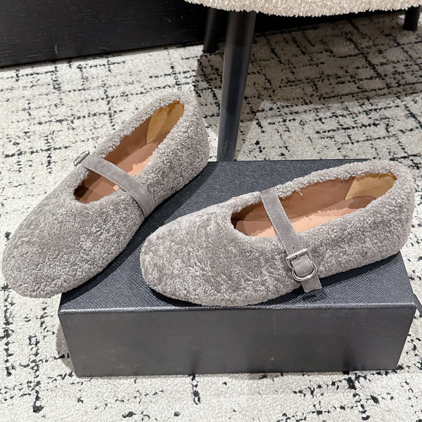 Alaia 2025 Ballet Flat Gray Wool 558646