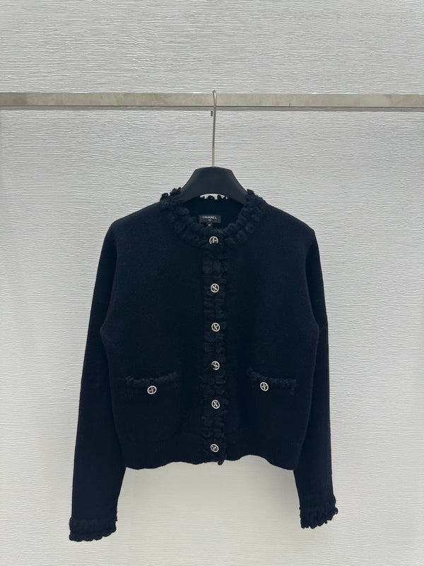 CC 25 Cardigan Black And White Cashmere 226856